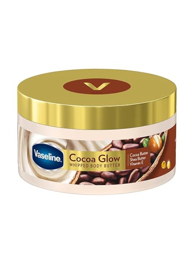 Vaseline Cocoa Glow Whipped Body Butter, 180 g. Cocoa & Shea Butter for Glowing Soft Skin - Image 1